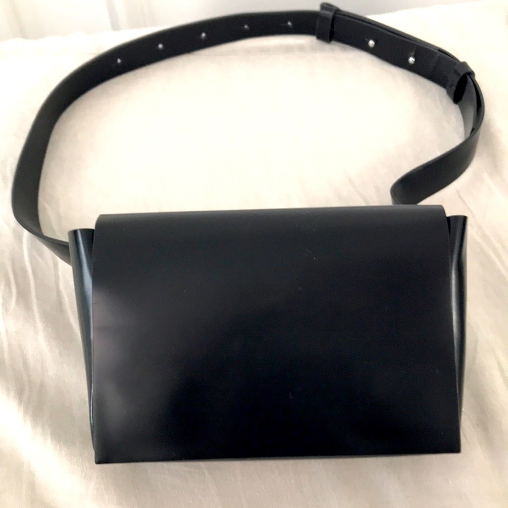 COS Leather Belt Bag, Color Black